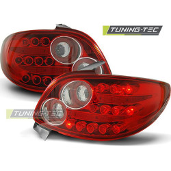 TUNING-TEC LED stražnja svjetla za PEUGEOT 206 10.98, crveno-bijela, V2