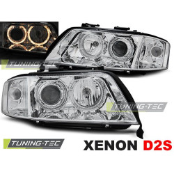 TUNING-TEC farovi (Angel Eyes) za XENON AUDI A6 10.99-06.01 (D2S/H7), krom