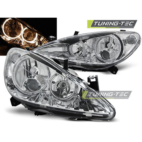 Farovi i rasvjeta TUNING-TEC farovi (Angel Eyes) za PEUGEOT 307 04.01-06.05 (H7), krom | race-shop.hr