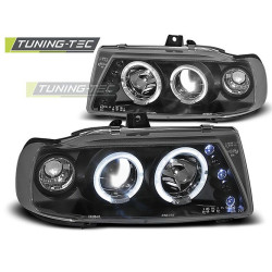 TUNING-TEC farovi (Angel Eyes) za SEAT IBIZA / CORDOBA/ POLO VARIANT, SEDAN 10.93-08.99 (H1), crna