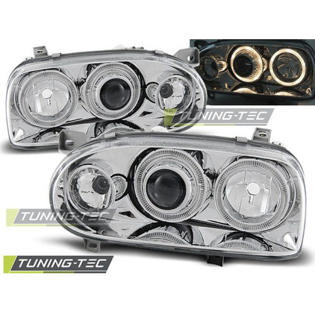 Farovi i rasvjeta TUNING-TEC farovi (Angel Eyes) za VW GOLF 3 09.91-08.97 (H7), krom, V2 | race-shop.hr