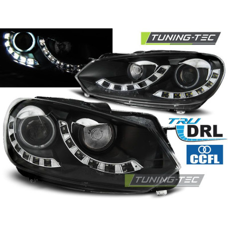 Farovi i rasvjeta TUNING-TEC farovi (True DRL) za SINGLE VW GOLF 6 10.08-12 (H7), crna | race-shop.hr