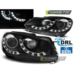 TUNING-TEC farovi (True DRL) za DUAL VW GOLF 6 10.08-12 (H7), crna