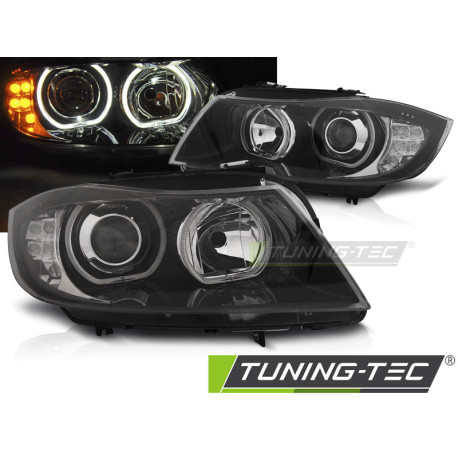 Farovi i rasvjeta TUNING-TEC farovi (Angel Eyes, LED žmigavac) za BMW E90/E91 03.05-11 (H7), crna | race-shop.hr