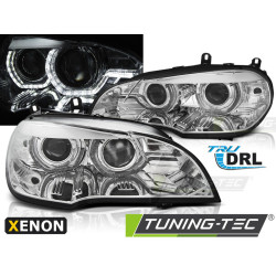 TUNING-TEC farovi (Angel Eyes, DRL) za XENON BMW X5 E70 07-10, krom