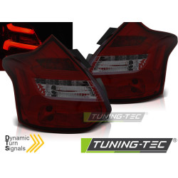 TUNING-TEC LED stražnja svjetla (LED Bar, SEQ) za FORD FOCUS 3 11-10.14 HATCHBACK, crveno-dimljena