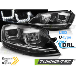 FAROVI U-LED SVJETLO DRL CRNI SEQ za VW GOLF 7 11.12-17