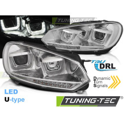 TUNING-TEC LED farovi (U-LED, DRL, SEQ) za VW GOLF 6 08-12 (HB3), krom
