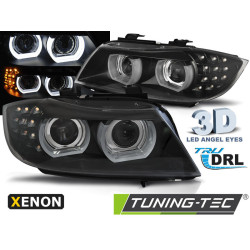 XENON FAROVI ANGEL EYES LED DRL BLACK za BMW E90/E91 09-11