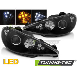 TUNING-TEC farovi (Angel Eyes) za PEUGEOT 206 02 (H7), crna, V2