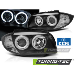 TUNING-TEC farovi (CCFL, Angel Eyes) za BMW 1 E87/E81/82/88 04-11 (H7), crna