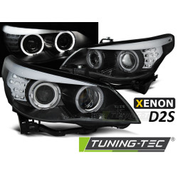 XENON D2S FAROVI ANGEL EYES CRNI LED INDIKATORI za BMW E60/E61 03-04