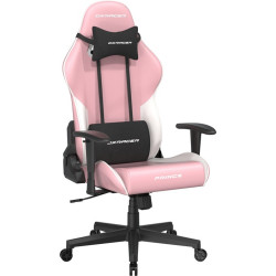 DXRacer PRINCE Gaming Chair, Pink/White