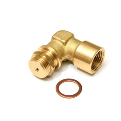 Lambda (o2) Probe spacer adapter (emulator) angled, brass, 2 mm bore