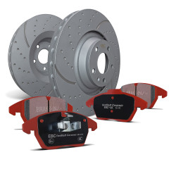 Stražnji set EBC PD12KR254 - Kočioni diskovi Turbo Grooved + kočione pločice Redstuff Ceramic