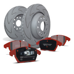 Stražnji set EBC PD17KR064 - Kočioni diskovi BSD Grooved + kočione pločice Redstuff Ceramic