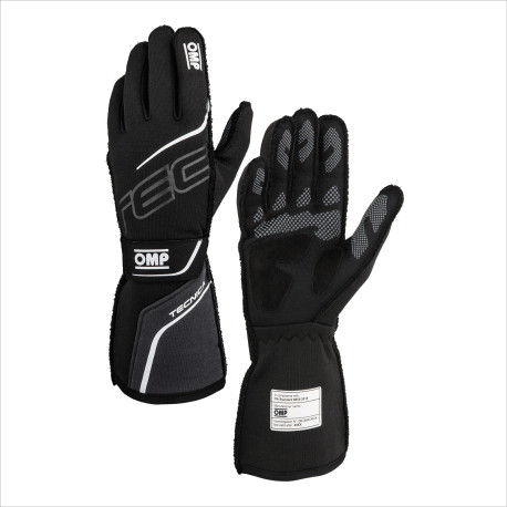 Rukavice FIA trkaće rukavice OMP TECNICA (vanjsko šivanje), crna/antracit | race-shop.hr