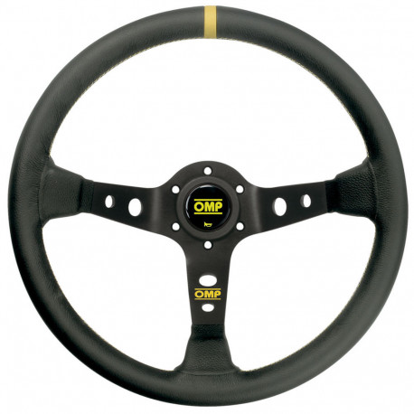 Volani Sportski volan s 3 kraka OMP Corsica, 330mm, brušena koža, 95mm uvlačenje, crna/žuta | race-shop.hr