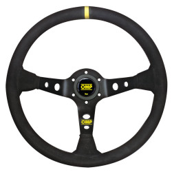 Sportski volan s 3 kraka OMP Corsica, 350mm, brušena koža, 95mm uvlačenje, crna/žuta