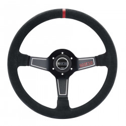 Sportski volan s 3 kraka Sparco L575, 350mm, brušena koža, 63mm uvlačenje, crna/crvena