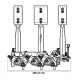 Podni set za pedale Pedal box TILTON 600 podni s 3 pedala (cilindar naprijed) | race-shop.hr
