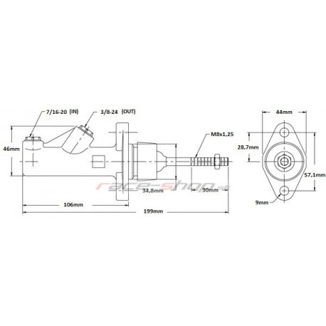 Hidraulične ručne kočnice Hidraulička ručna kočnica RACES basic podesiva - ALU cilindar 17,8mm | race-shop.hr