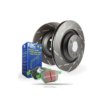 Kočnice EBC Auto Prednji set EBC PD06KF279 - Kočioni disk Ultimax Grooved + kočione pločice Greenstuff | race-shop.hr