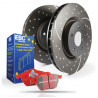 Front kit EBC PD12KF022 - Discs Turbo Grooved + brake pads Redstuff Ceramic