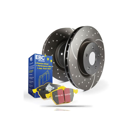 Kočnice EBC Auto Prednji set EBC PD13KF602 - Kočioni disk Turbo Grooved + kočione pločice Yellowstuff | race-shop.hr