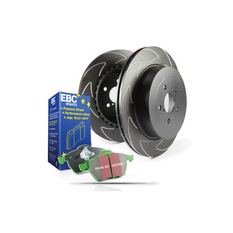 Kočnice EBC Auto Prednji set EBC PD16KF078 - Kočioni disk BSD Grooved + kočione pločice Greenstuff | race-shop.hr