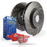 Rear kit EBC PD12KR028 - Discs Turbo Grooved + brake pads Redstuff Ceramic