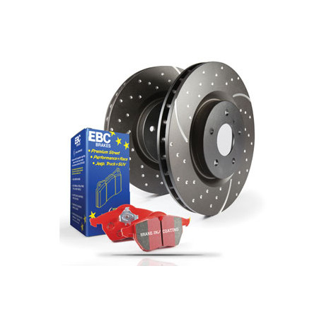 Kočnice EBC Auto stražnji set EBC PD12KR163 - Kočioni disk Turbo Grooved + kočione pločice Redstuff Ceramic | race-shop.hr