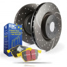 Rear kit EBC PD13KR208 - Discs Turbo Grooved + brake pads Yellowstuff 