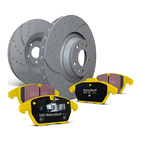 Kočnice EBC Auto Stražnji set EBC PD13KR258 - Kočioni diskovi Turbo Grooved + kočione pločice Yellowstuff | race-shop.hr