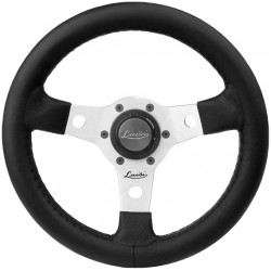 Sportski volan s 3 kraka Luisi Nibbio, 320mm, ekokoža, bez uvlačenja, crna/srebrna