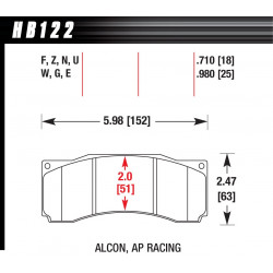 Prednje Kočione pločice Hawk HB122U.710, Race, min-maks 90°C-465°C