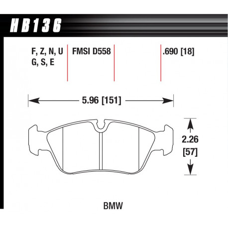 Kočione pločice HAWK performance Prednje Kočione pločice Hawk HB136G.690, Race, min-maks 90°C-465°C | race-shop.hr