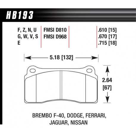 Kočione pločice HAWK performance Stražnje Kočione pločice Hawk HB193S.670, Street performance, min-maks 65°C-370° | race-shop.hr
