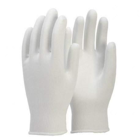 Oprema za mehaničare Polomáčané polyesterové pracovné rukavice - biele | race-shop.hr