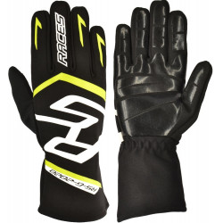 Trkaće rukavice RACES PREMIUM EVO II SILICONE (unutarnje šivanje), crna/fluo žuta