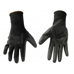 Polunatopljene radne rukavice od poliestera - crne
