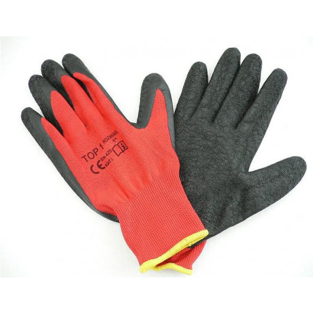 Oprema za mehaničare Polunatopljene radne rukavice od poliestera - crna i crvena | race-shop.hr