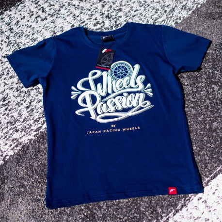 Majice Majica muški JAPAN RACING Wheels Passion, Mornarsko plava boja | race-shop.hr