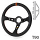 Sportski volan s 3 kraka RRS Carbon 90, 350mm, karbon, debljina 32/28mm, 90mm uvlačenje, karbon/crna/narančasta