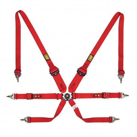 Sigurnosni pojasevi i dodaci FIA 6 točkasti sportski sigurnosni pojasevi OMP ONE CONVERTIBLE 2"/3" (50/76mm), crvena | race-shop.hr