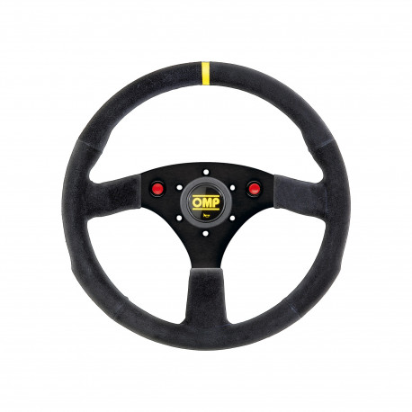 Volani Sportski volan s 3 kraka OMP ALU SP, 320mm, brušena koža, bez uvlačenja, crna/crvena/žuta | race-shop.hr