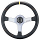 Volani Sportski volan s 3 kraka Sparco Monza L550, 350mm, koža, 63mm uvlačenje, crna/srebrna/žuta | race-shop.hr