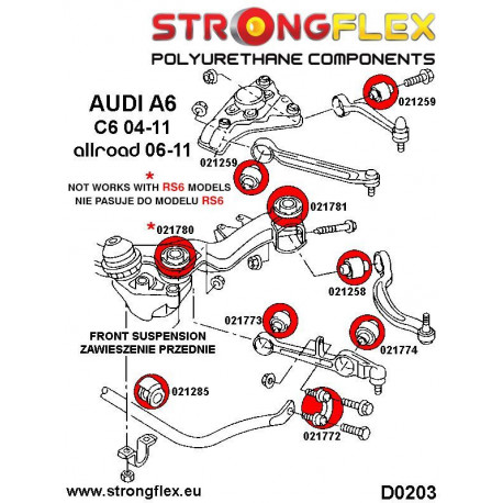 RS6 C6 (04-11) STRONGFLEX - 021258B: Prednje donje rameno stražnji selenblok | race-shop.hr