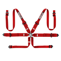 FIA 6 točkasti sportski sigurnosni pojasevi SPARCO COMPETITION H-3+2 3" (76mm), crvena