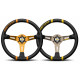 Volani Sportski volan s 3 kraka MOMO DRIFTING, 350mm, koža, 90mm uvlačenje, crna/siva/žuta | race-shop.hr